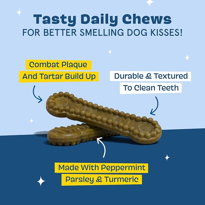 Barkbox Bright Durable Dog Dental Chew Sticks - 15 Dental Chews for Dogs - for Large Breeds (50+ lbs)