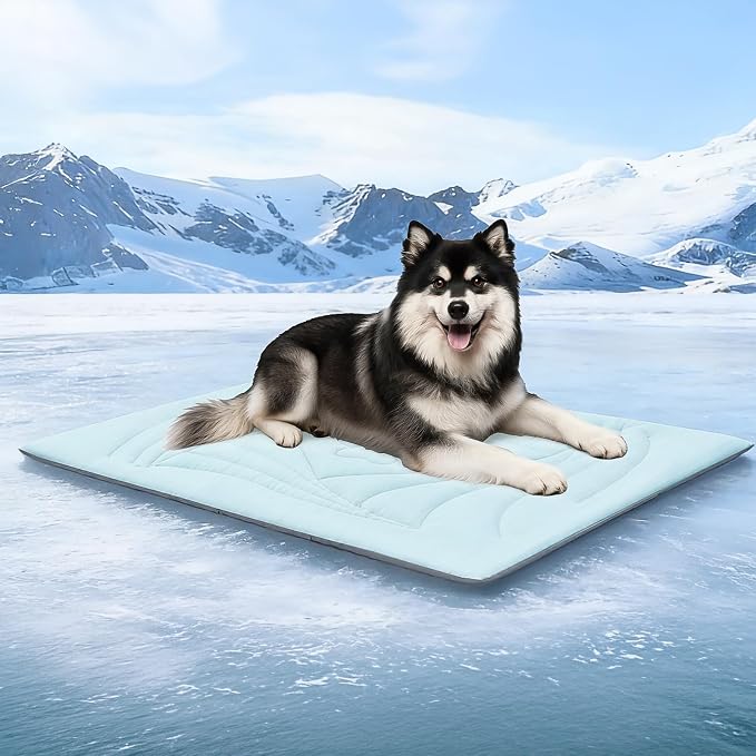 Dog Cooling Mat, 59"x40" Cooling Mat for Large Dogs, Arc-Chill Cold Fabric Delivers Rapid and Lasting Cool (Q-Max>0.5), Portable & Washable Pet Pad for Summer