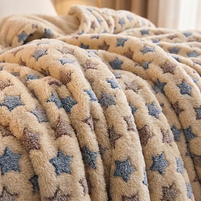 Dog Blankets for Medium Large Dogs, 3 Pack Dog Blanket Washable 60" x 50", Fuzzy Soft Pet Mat Throw Cover for Kennel Crate Bed, Star Blanket. Cat Blanket, Blankets for Dogs, Pet Blanket