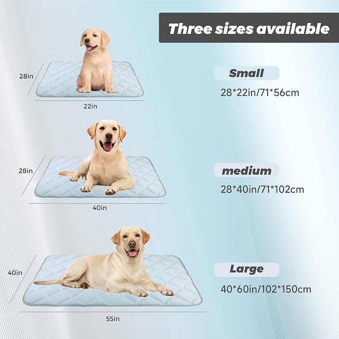 Dog Cooling Mat, Pet Washable Non-Toxic Summer Dogs Cats Cooling Pads Sleeping Kennel Mats Cool Ice Blanket for Indoor & Outdoor Dog Beach Essentials Gray Small