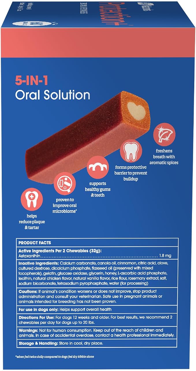 Ark Naturals Protection+ Brushless Toothpaste – Small Breeds, 35oz Bag – Dog Dental Chew with Toothpaste Center – Prevent Plaque & Tartar and Freshen Breath with Dental Chews for Dogs