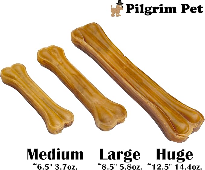 Dog Bones Long Lasting 5-Pack – Natural Compressed Rawhide Bones for Aggressive Chewers – Zero Flavors, Preservatives – Safe Dog Treats Ideal for All Breeds and Sizes (Huge ~ 12.5")