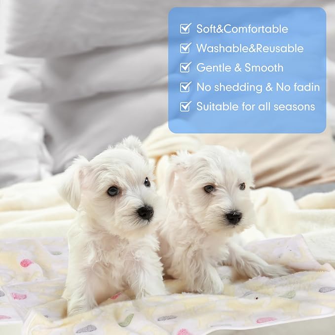 Chumia 15 Pcs Blankets for Dog Cat Soft Fluffy Fleece Washable Pet Dog Pattern Print Fleece Blankets for Pets Throw Warm Bed Mat for Puppy Cat 3 Colors, 24 x 16 Inches(Elephant)