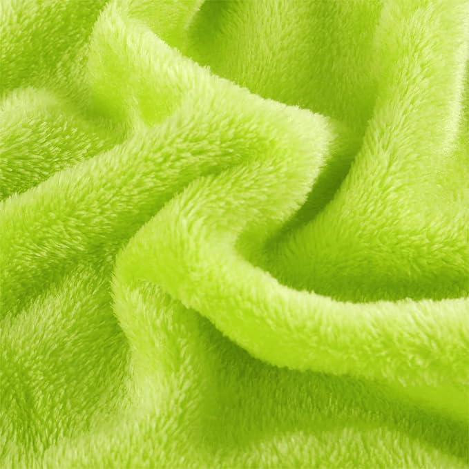 uxcell Flannel Fleece Blanket Queen Size - Soft Lightweight Plush Microfiber Bed Blanket for Sofa or Couch, Machine Washable Blankets Fleeces, Chartreuse 78x90 Inch