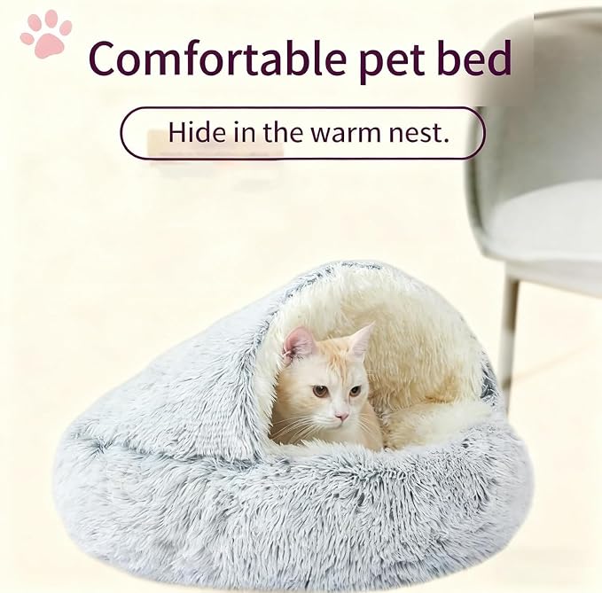 Cozy Cocoon Pet Bed for Dogs,Dog Bed with Hood,Small Dog Bed with Cover Cave,Cozy Cave Pet Beds for Small Medium Large (Pink, Medium)