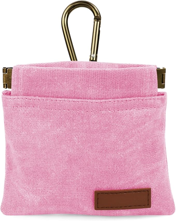 1 Pcs Pocket Pet Training Pouch,Dog Treat Pouch for Portable Pet Dog Walking Bag for Travel or Outdoor Use (Pink)