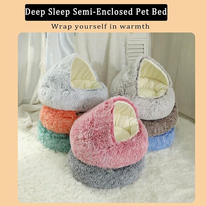 Cozy Cocoon Dog Bed, 2026 New Cozy Cocoon Pet Bed for Dogs, 3D Spacious Design, Resistant to Collapse, Strong Support, Warm & Non-Slip, Soft & Washable, Enclosed Cat Cave Bed (Mix, Medium)