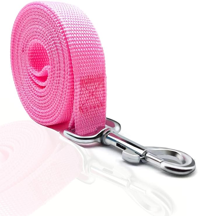 TAIAN 5 FT Strong Dog Leash, Nylon Dog Leashes for Small Medium Large Dogs Pink