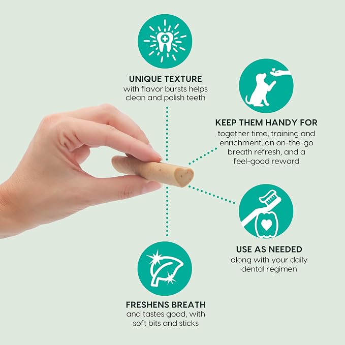 ARK Naturals Breath Bursts Brushless Toothpaste, Dog Dental Sticks for Large Breeds, Unique Texture Helps Clean Teeth & Freshen Breath, Peppermint, 6 oz, 1 Pack
