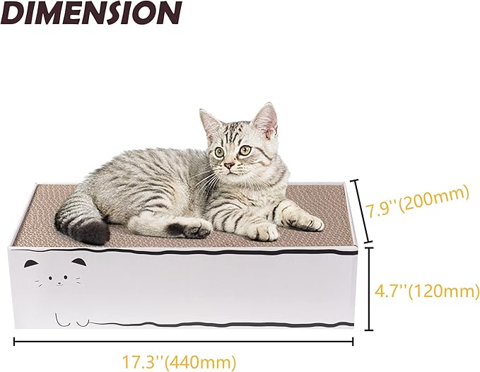 Smartbean Cat Scratcher, 17.3"L x 7.9"W x 4.7"H, Reversible Design for Double Service Life