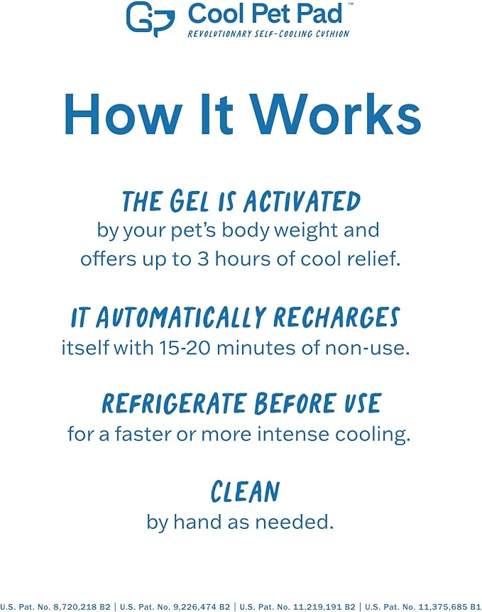 The Green Pet Shop Cool Pet Pad - Medium, Latte- Self-Cooling, Pressure Activated Mat for Dogs & Cats from 21-45 lbs - Non-Toxic Gel, No Water Needed