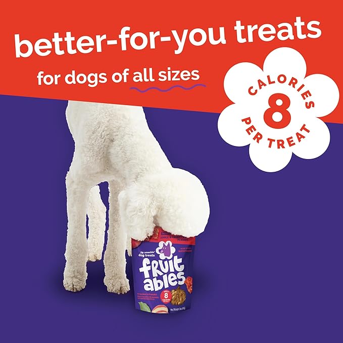 Fruitables Baked Dog Treats, Healthy Pumpkin Treat for Dogs, Low Calorie & Delicious, Made Without Wheat, Corn and Soy, Made in the USA, Allergy Friendly, Crispy Bacon and Apple Flavor, 20 oz