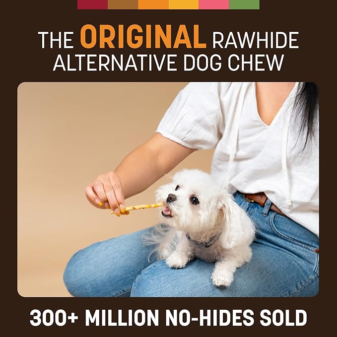 Earth Animal No Hide Stix - Long Lasting Rawhide Free Small Dog Chews Sticks, Chicken - 10 Count