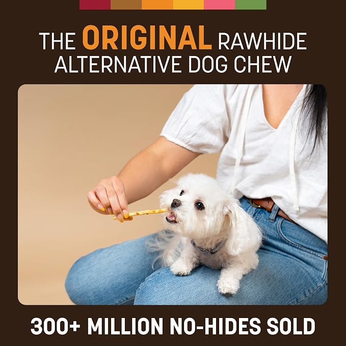 Earth Animal No Hide Stix - Long Lasting Rawhide Free Small Dog Chews Sticks, Chicken - 80 Count Extra Value Pack