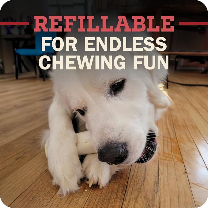 Redbarn Pet Products Large Filled Dog Bones, Cheese & Bacon Flavor - Long Lasting Stuffed Femur Chew Treat Made in USA - 4 Count - Packaging May Vary