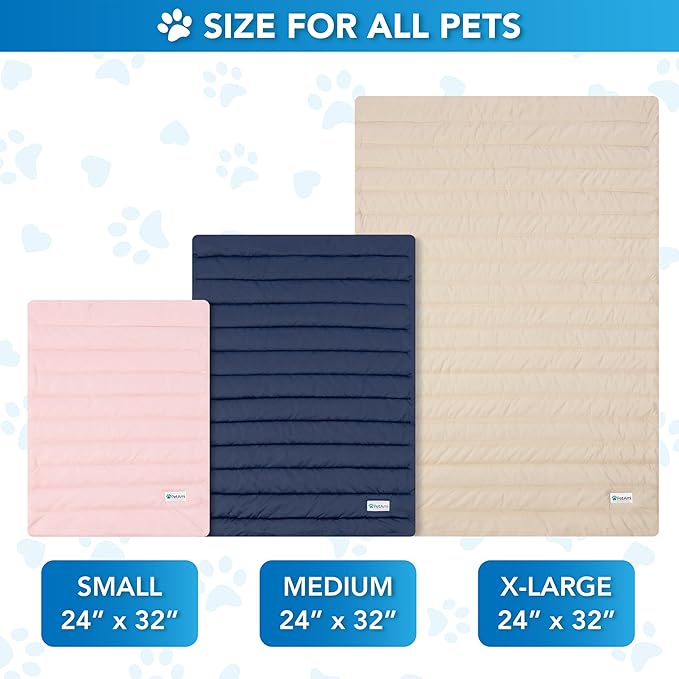 PetAmi Dog Cooling Mat, Q-Max Pet Cooling Blanket with Thick Cushioning, Self Cooling Pad for Dogs & Cats, Reversible Summer Mat for Crate, Couch, Kennel, Pink, Medium (29x40)