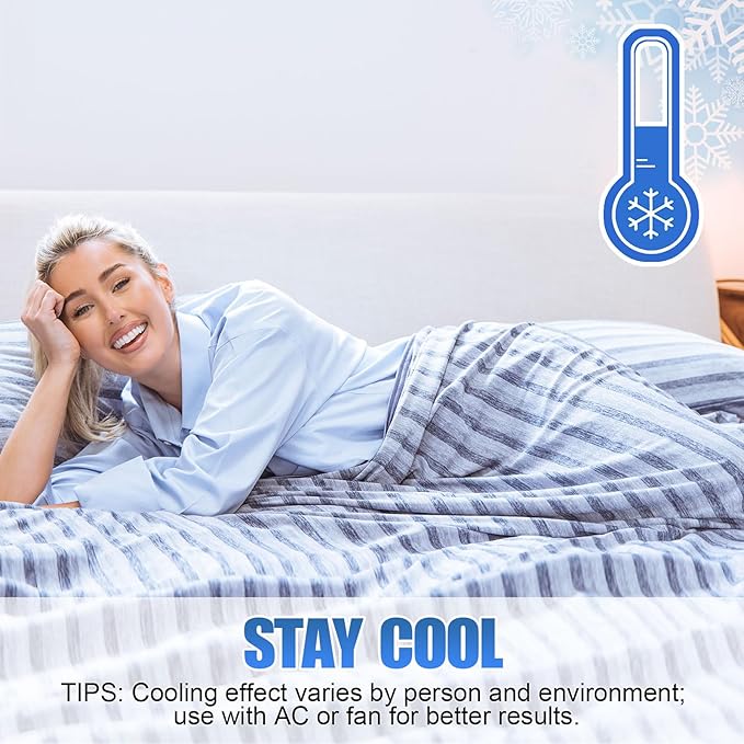 Ailemei Direct Cooling Throw Blanket for Hot Sleepers,Double Sided Cold Effect, Lightweight Breathable Summer Bed Blanket for Couch,Transfer Heat to Keep Body Cool Night Sweats,50"x70"