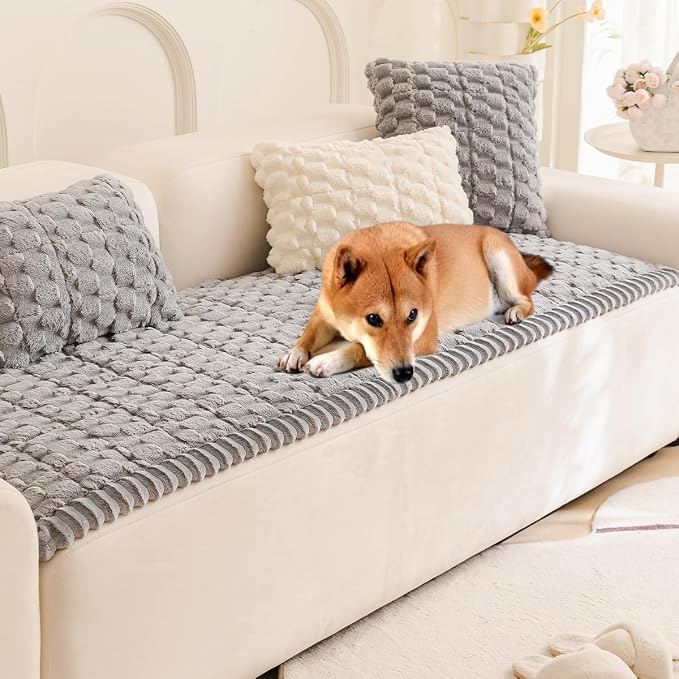 Gumfolk Plush Pet Sofa Covers for Dogs Washable Couch Protector for Cushion, Dog Friendly Furniture Covers Protector