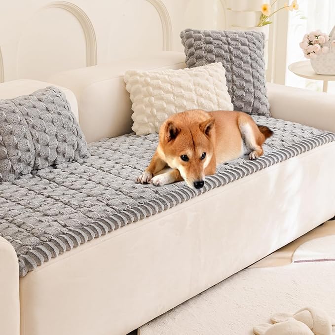 Gumfolk Plush Pet Sofa Covers for Dogs Washable Couch Protector for Cushion, Dog Friendly Furniture Covers Protector