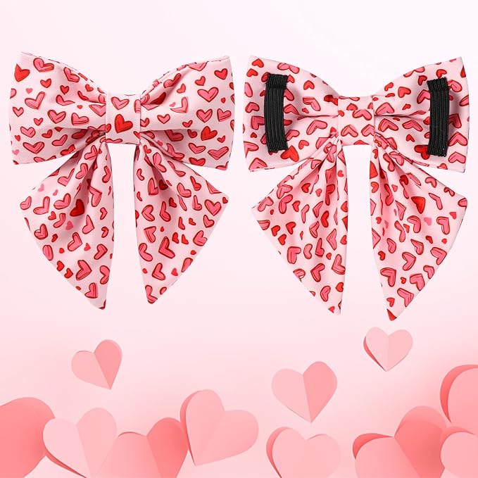 Valentine's Dog Collar & Bow Tie Set,UP URARA PUP Soft & Comfortable Pet Collar with Premium Plastic Buckle for Small, Medium, Large Dog,M