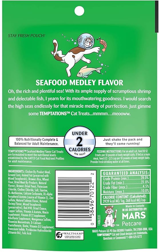 Temptations Cat Treats Temptations Huge Variety Pack, All 9 Flavors: Chicken, Medley, Turkey, Tuna, Catnip Fever, Beef, Surfer, Cookout 1 Pet Paws Notepad (9 Bags Total, 3 Ounces Each), 10 Piece Set