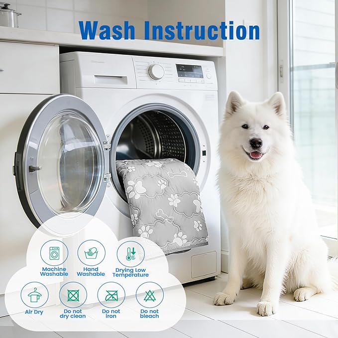 Prisay Cooling Mat for Dogs, Cooling Cat Mat for Indoor & Outdoor, Q-Max>0.5, Machine Washable Non-Toxic Portable Pet Cooling Pad for Puppy, Kennel, Crate, Car - S(18" x 24") - Grey