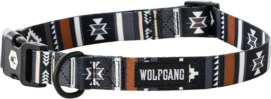 Wolfgang Heavy Duty, Adjustable Dog Collar with Quick Release Nylon Buckle for Walking & Training, NewMoon Print, Large