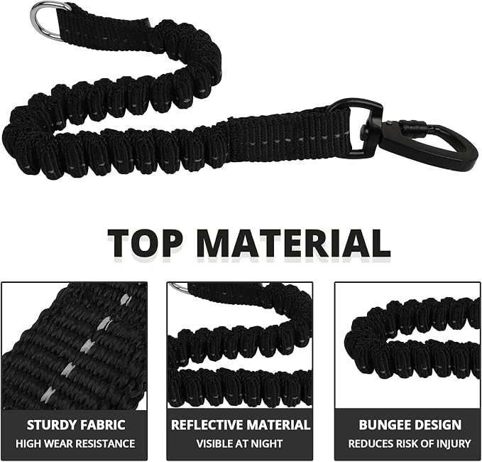 Long Dog Leash 80 FT: Heavy Duty Rope Leashes for Dogs Training with Swivel Lockable Hook Reflective Threads Bungee and Padded Handle - Dog Lead for Large Small Medium Dogs Outside Walking Hiking
