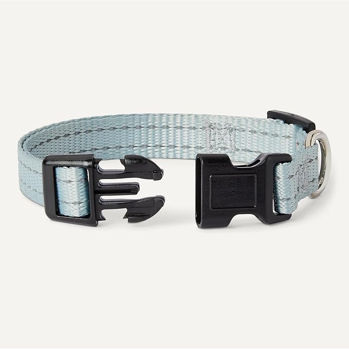 Amazon Basics Reflective Polyester Dog Collar with Quick-Release Buckle, Adjustable, for Medium Dogs, S