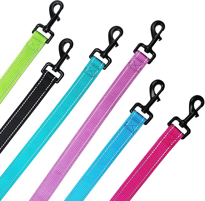 3 Handle Dog Leash, 10FT Triple Handle Dog Leash Heavy Duty with Reflective Stitching, Padded Traffic Handles for Training, Control & Safety -Turquoise