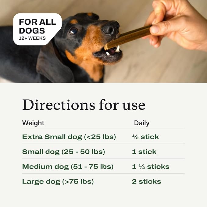 PetLab Co. Dental Sticks – Dog Dental Chews -Target Plaque & Tartar Build-Up At The Source - Designed to Maintain Your Dog’s Oral Health, Keep Breath Fresh and Provide Digestive Help (6 Sticks)