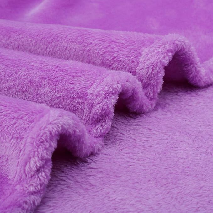 uxcell Flannel Fleece Blanket Twin Size - Soft Lightweight Plush Microfiber Bed Blanket for Sofa or Couch, Machine Washable, Light Purple 60x78 Inch