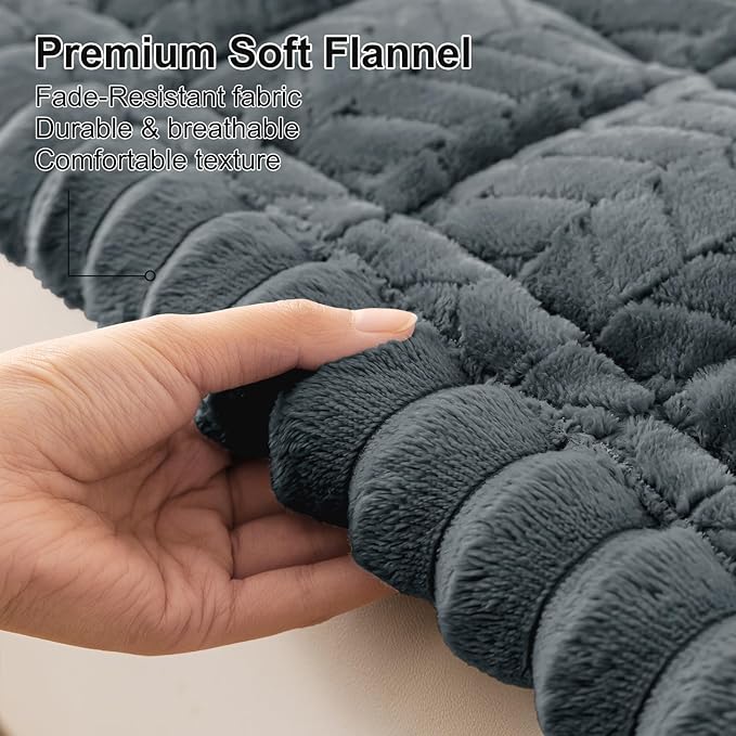Smiry Couch Cover for Dogs, Non Slip Fuzzy Pet Sofa Covers Washable for 3 Cushion Couch, Soft Thick Furniture Protector for Cats Dogs, Against Fur, Dirt, Scratch Resistant (Dark Grey, 43"x82.7")