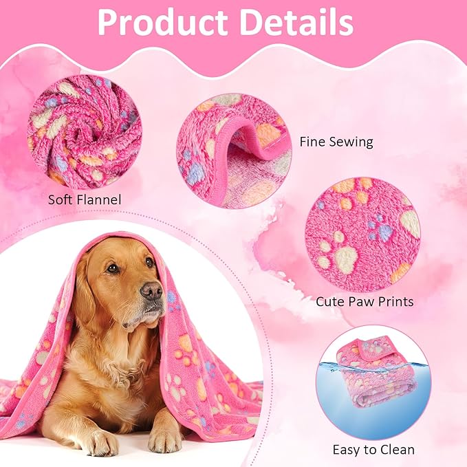 Dog Blankets for Medium Dogs, Cat, Premium Soft Dog Blankets for Small Dog Washable, Puppy Blanket Dogs Essentials for Puppies (1, Pink, 41" x 30")