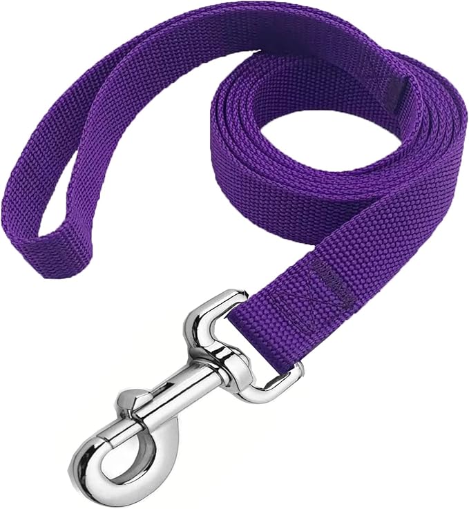 Strong Nylon Dog Leash, 4FT/ 5 FT/ 6FT Dog Leashes for Medium Large Dogs (5FT, Purple)