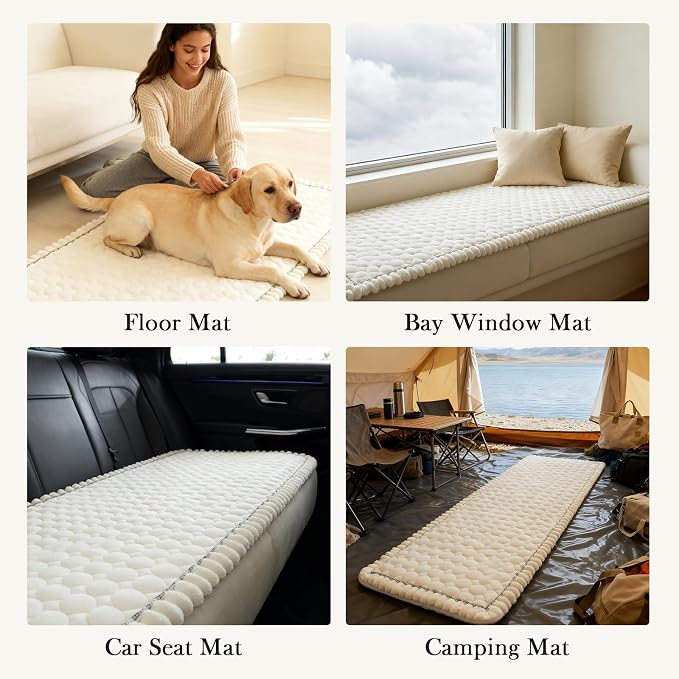 Circular Grid Couch Cover for Dogs Washable - Non Slip Thick Soft Pet Sofa Protector for 3 Cushion Couch Large Silicone Particles Furniture Mat for Cats Sectional Slipcovers
