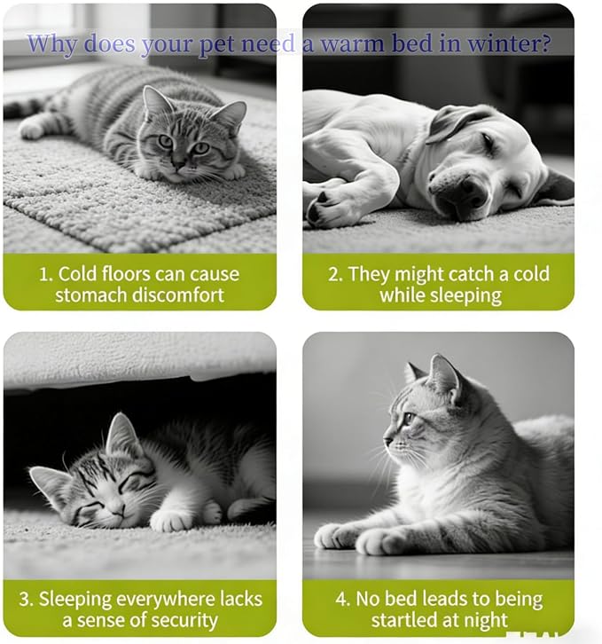 Warmth Cozy Dog Cat Bed Comfort Plush Pet Cave 2026 New Winter Tent for Dog and Cat Fluffy Semi Enclosed Cute Pet Bed for Indoor Cats & Small Dogs Warm and Breathable (Green, S)