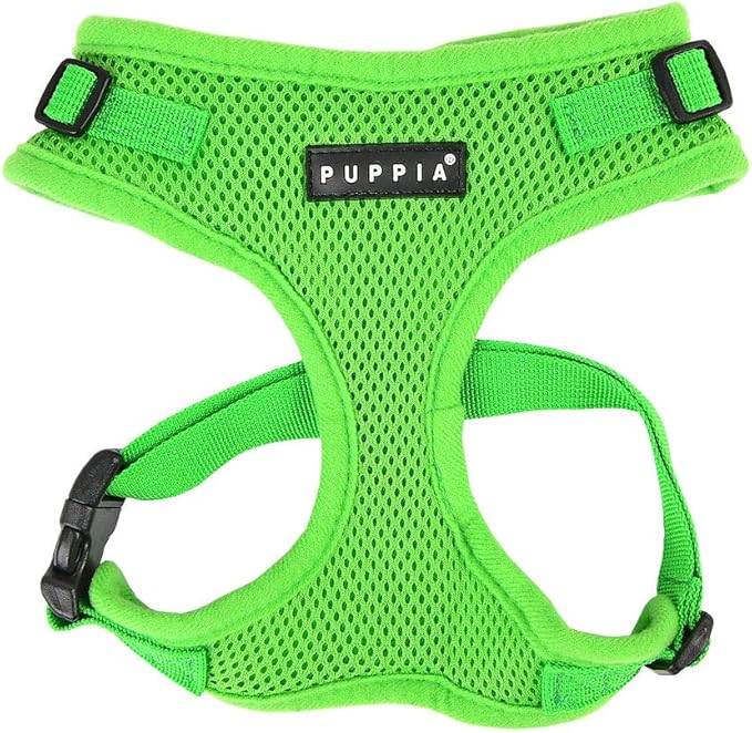 Authentic Puppia RiteFit Harness with Adjustable Neck, Green, Extra-Large
