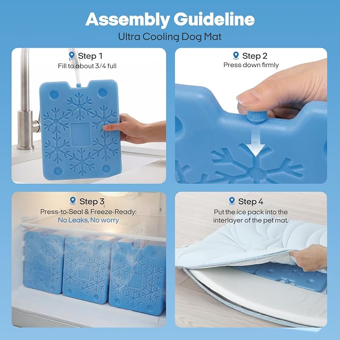 Vagascape Dog Cooling Mat New 5.0 Version Built-in Ice Pack, Long-Lasting Cool 6-8h, 59" x 40" Ultra Thick Soft Vine Pattern Pet Cooling Mat, Washable Foldable Large Cooling Pad for Indoor Outdoor
