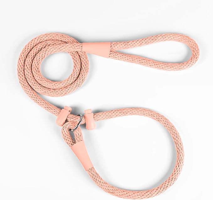 Lynxking Dog Leash Slip Lead Reflective Breathable Rope Comfortable Strong No Pull Slip On Pet Training Lead for Dogs (Pink, Large 1/2 inch x 6ft)