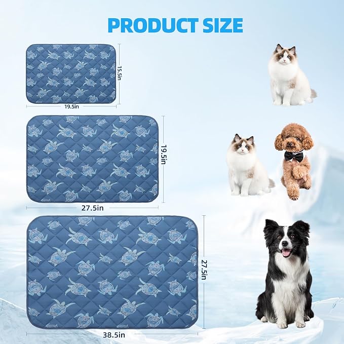 Homimp Dog Cooling Mat,15.5" x 19.5"Thicken Self-Cooling Mat for Dog&Cat,Internal Waterproof& Endothermic,Washable Pet Ice Cool Pad Blanket,Pet Sleeping Pad for Indoor Outdoor in Summer, Non-Toxic