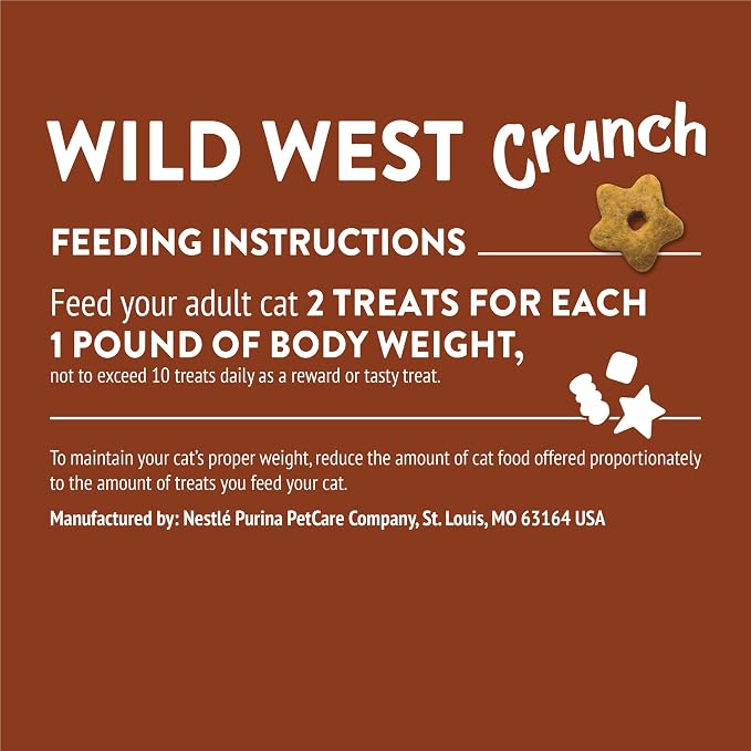 Purina Friskies Cat Treats, Party Mix Wild West Crunch - (Pack of 10) 2.1 oz. Pouches