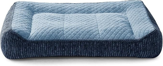JOEJOY Orthopedic Dog Bed Medium Sized Dogs, Extra Thick Supportive Big Dog Couch Bed with Sides, Ultra Soft Pet Bed Sofa, Blue, 35''x25''