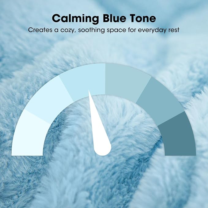 ClevaHome Orthopedic Dog Bed for Large Medium Dogs, 42 inches Round Double-Layer Plush Dog Bed, Removable Washable Cover, Anti-Slip Bottom, Ice Blue