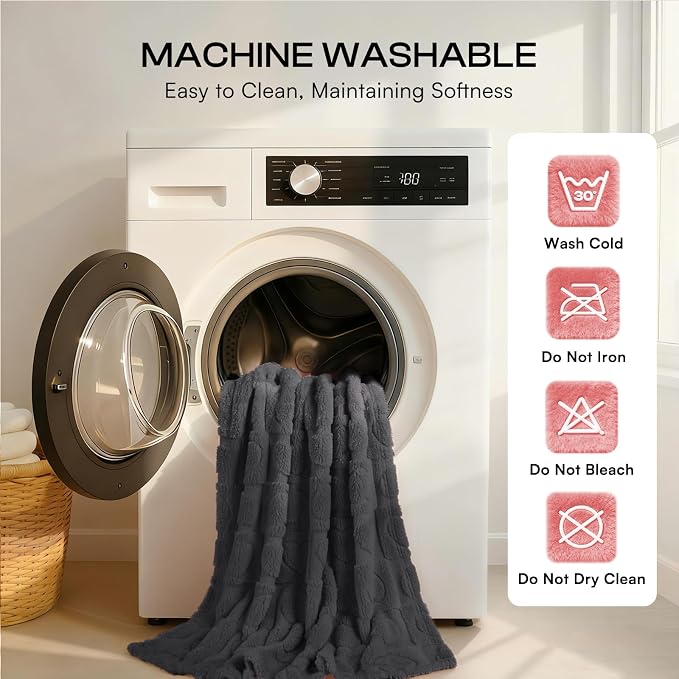 Luciphia 1 Pack 2 Small Dog Blanket Washable Pet Bed Cover Soft Fluffy Puppy Blanket with Premium Fleece 300GSM Cozy Calming Cat Blankets for Indoor Cats Grey/Beige 57x40 inch