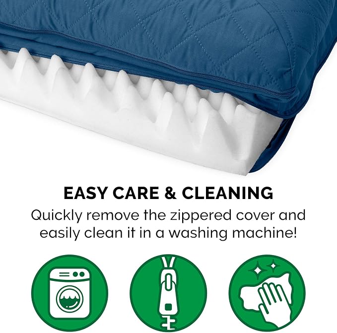 Furhaven Orthopedic Dog Bed for Medium/Small Dogs w/ Removable Bolsters & Washable Cover, For Dogs Up to 35 lbs - Quilted Sofa - Navy (Blue), Medium