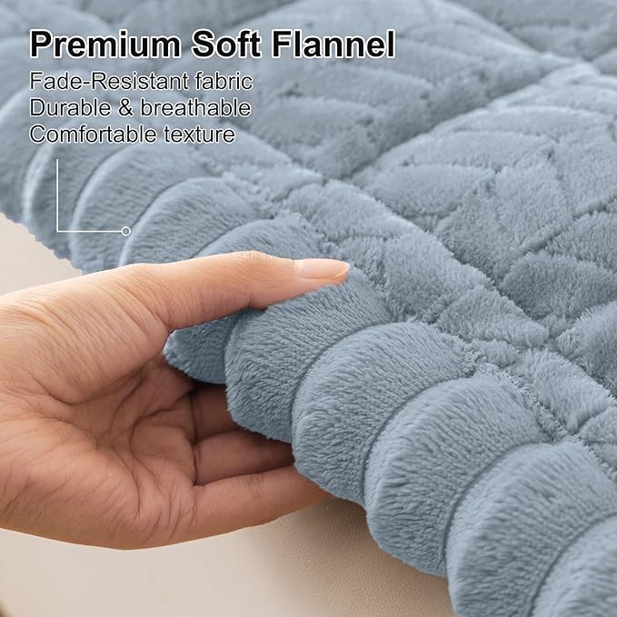 Smiry Couch Cover for Dogs, Non Slip Fuzzy Pet Sofa Covers Washable for 2 Cushion Couch, Soft Thick Furniture Protector for Cats Dogs, Against Fur, Dirt, Scratch Resistant (Haze Blue, 27.6"x47")