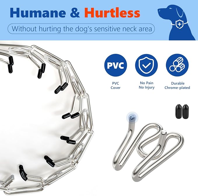 Supet Dog Prong Collar, Adjustable Dog Training Pinch Collar with Quick Release Buckle for Small Medium Large Dogs(Packed with One Extra Links)