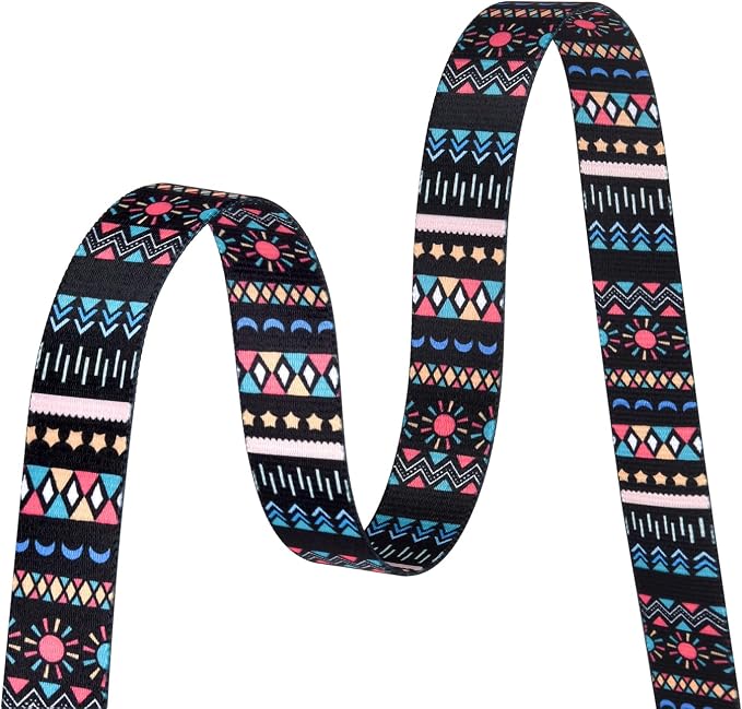 Mihqy Dog Collar with Bohemia Floral Tribal Geometric Patterns - Soft Ethnic Style Collar Adjustable for Small Medium Large Dogs(Black Bohemia,XS)