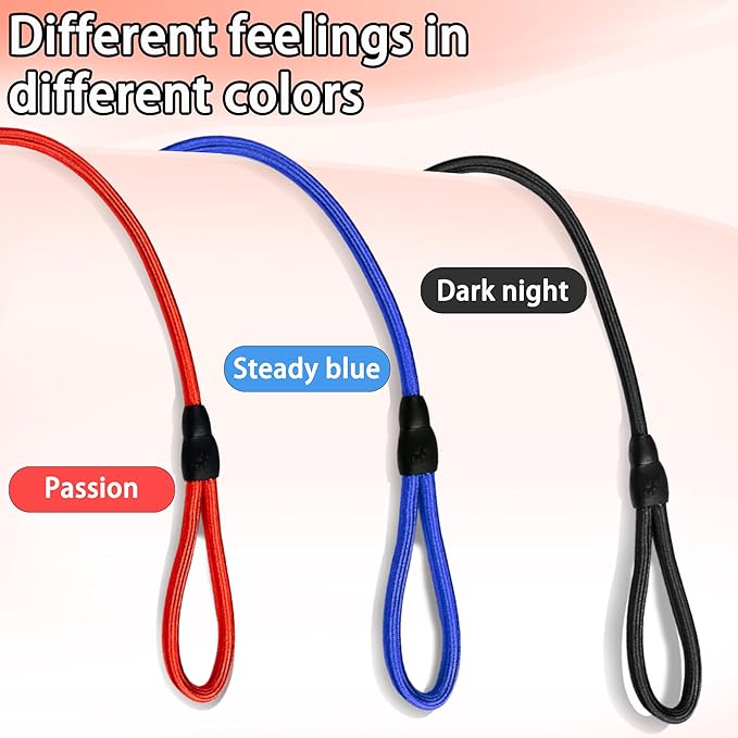 FOVRLZSE Upgraded Dog Slip Lead (3-Pack) Adjustable Nylon Lead for Dogs (Red/Black/Blue), Training Aid, Eco-Friendly Cotton Lining, Integrated Plastic Buckle,